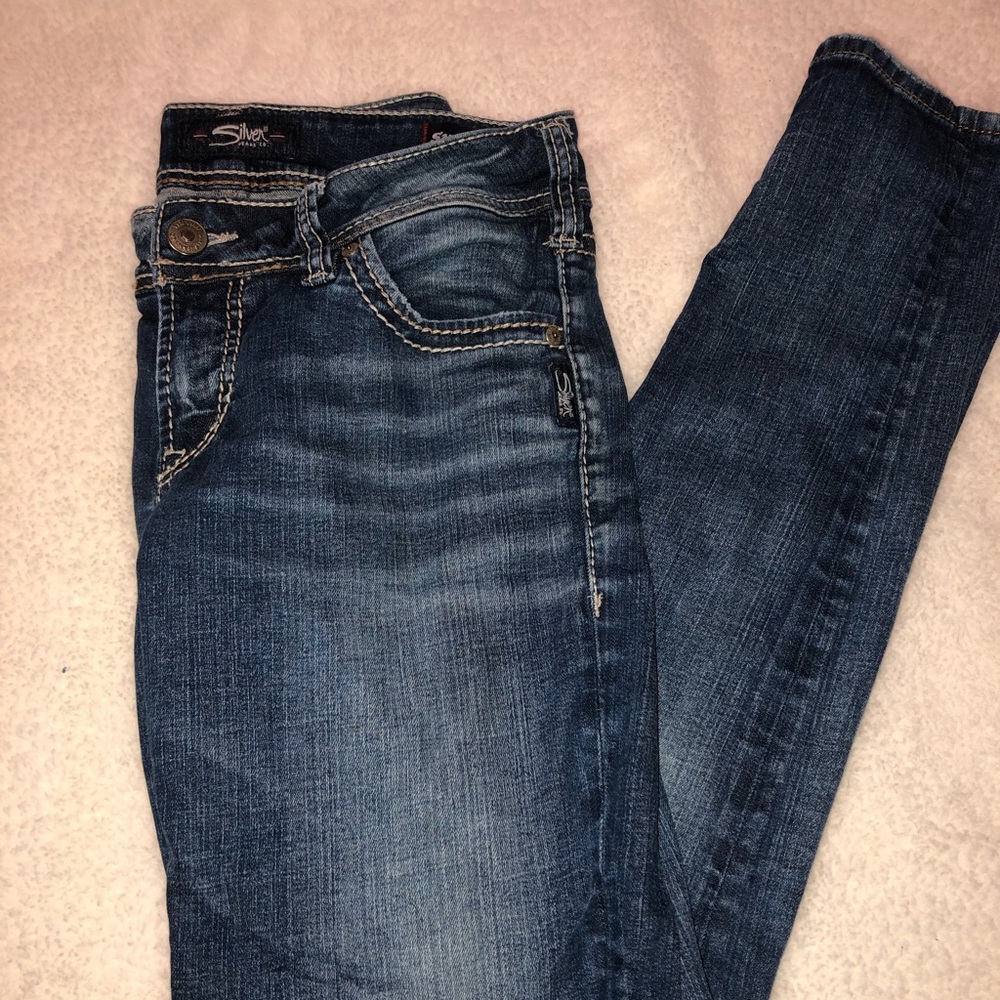 Silver Skinny Jeans